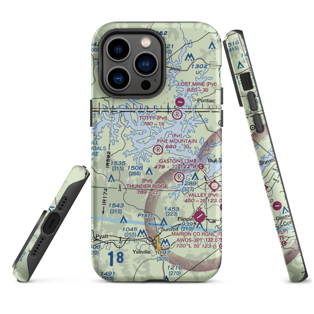 Pine Mountain Airpark (6AR9) VFR Sectional  Tough iPhone Case iPhone 14 Pro Max model shown