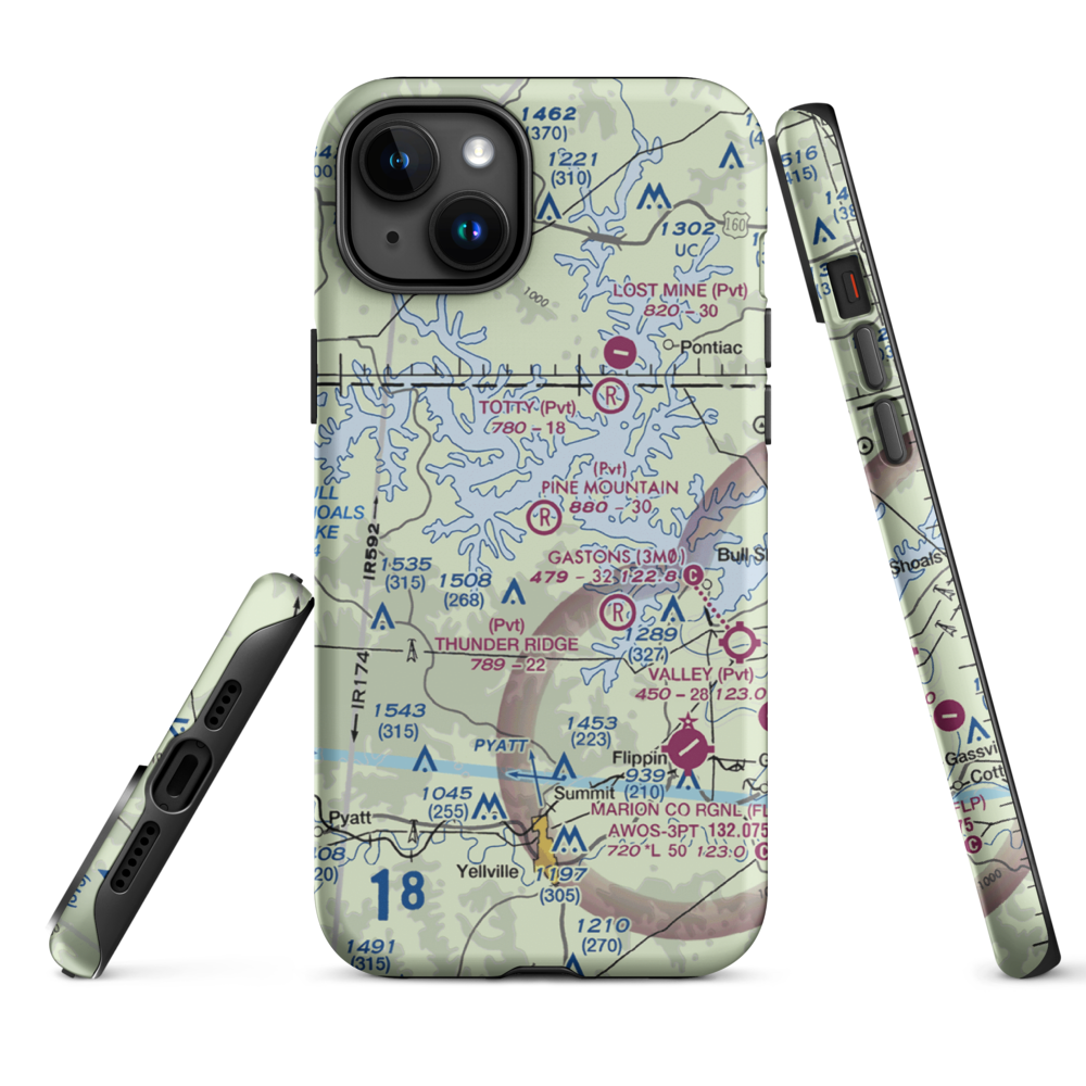 Pine Mountain Airpark (6AR9) VFR Sectional  Tough iPhone Case iPhone 15 Plus model shown