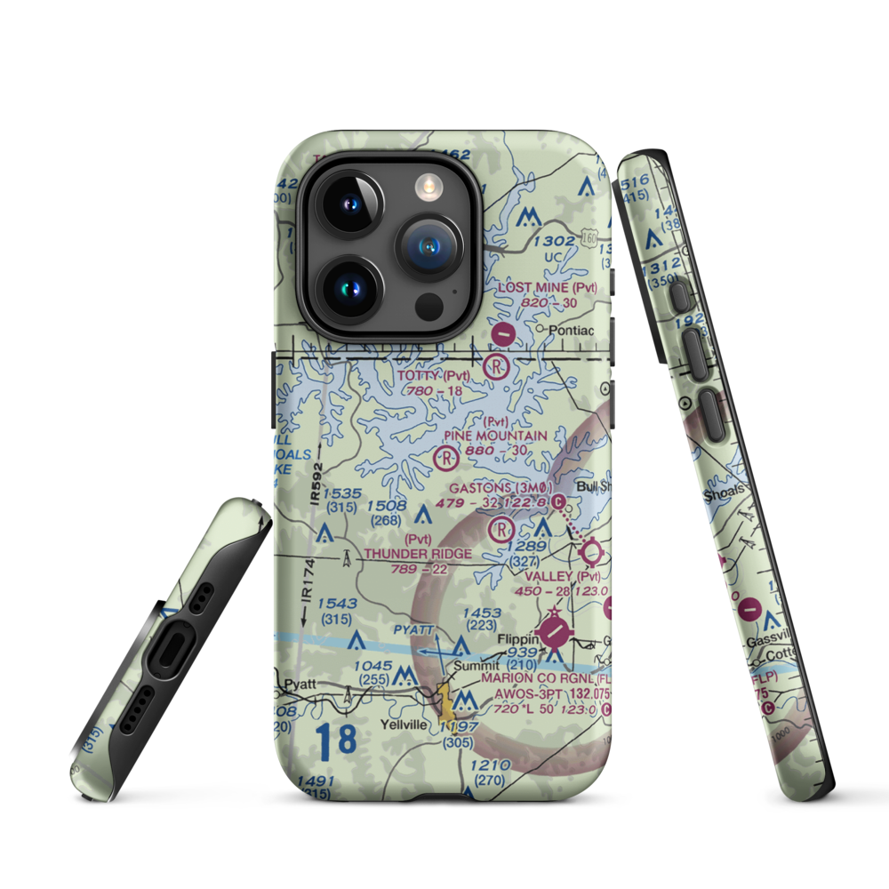 Pine Mountain Airpark (6AR9) VFR Sectional  Tough iPhone Case iPhone 15 Pro model shown