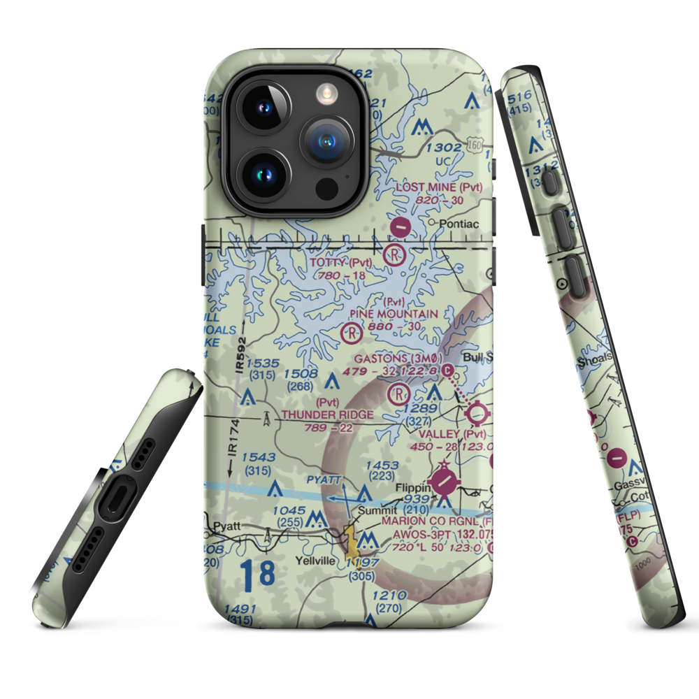 Pine Mountain Airpark (6AR9) VFR Sectional  Tough iPhone Case iPhone 15 Pro Max model shown