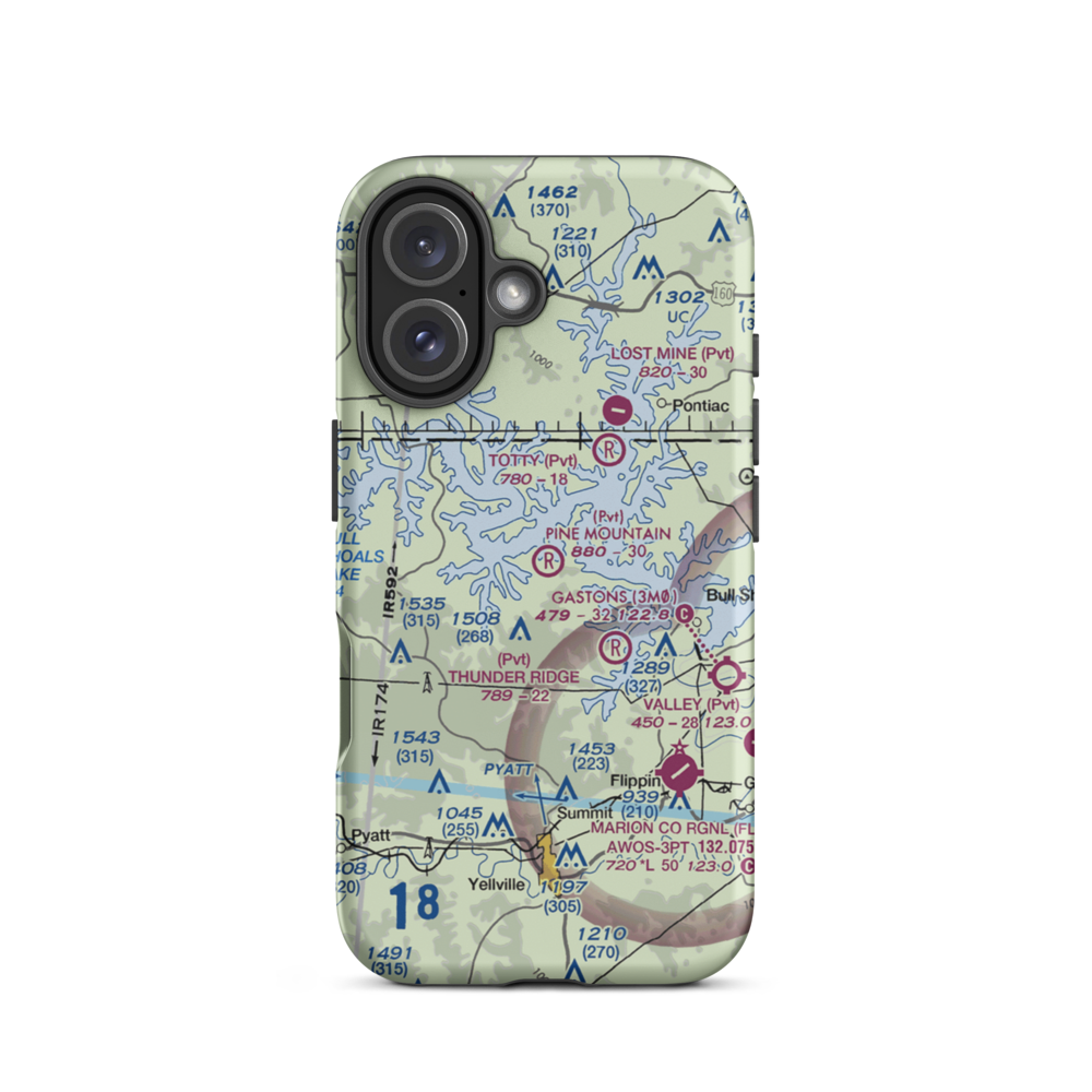 Pine Mountain Airpark (6AR9) VFR Sectional  Tough iPhone Case iPhone 16 model shown