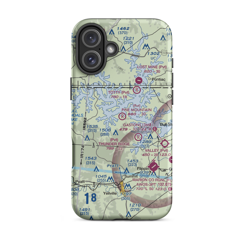 Pine Mountain Airpark (6AR9) VFR Sectional  Tough iPhone Case iPhone 16 Plus model shown