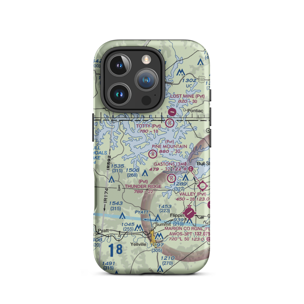 Pine Mountain Airpark (6AR9) VFR Sectional  Tough iPhone Case iPhone 16 Pro model shown