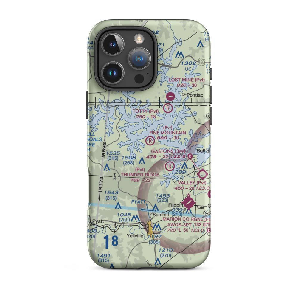Pine Mountain Airpark (6AR9) VFR Sectional  Tough iPhone Case iPhone 16 Pro Max model shown