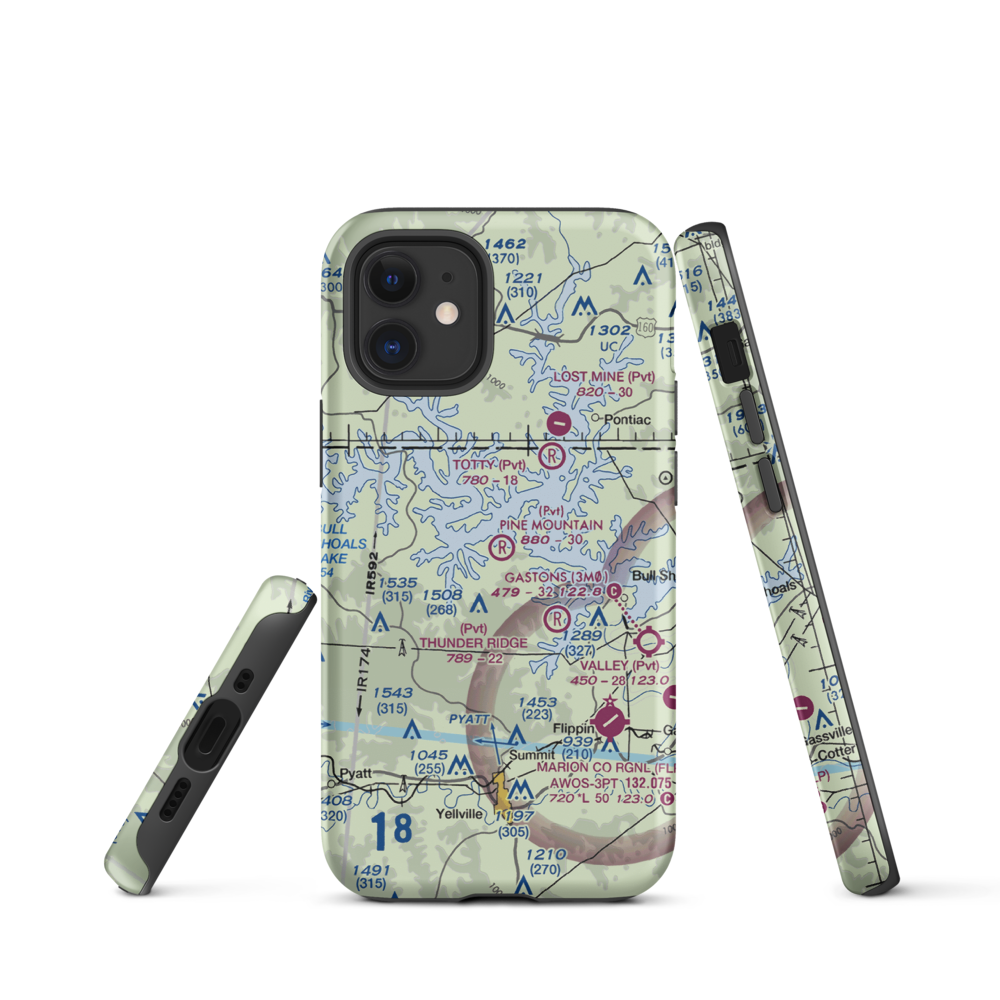 Pine Mountain Airpark (6AR9) VFR Sectional  Tough iPhone Case iPhone 12 mini model shown