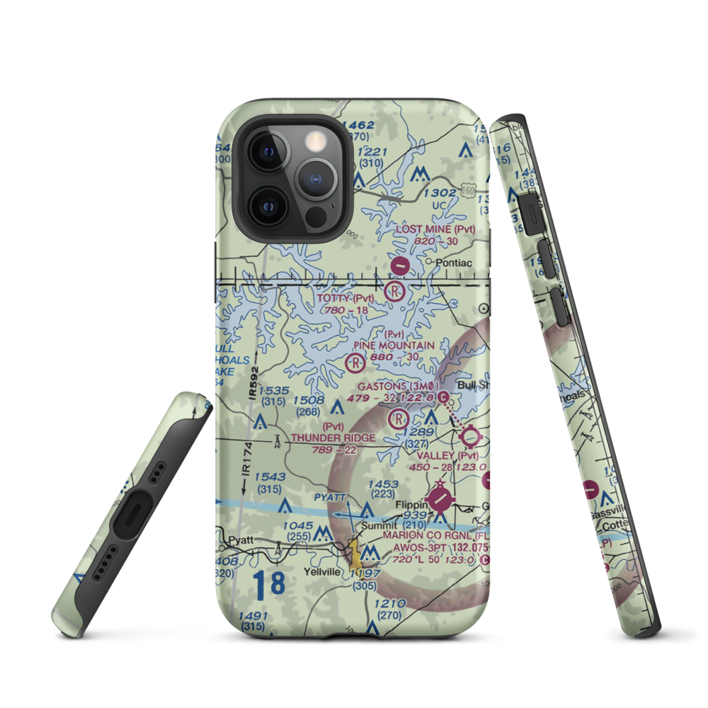 Pine Mountain Airpark (6AR9) VFR Sectional  Tough iPhone Case iPhone 12 Pro model shown