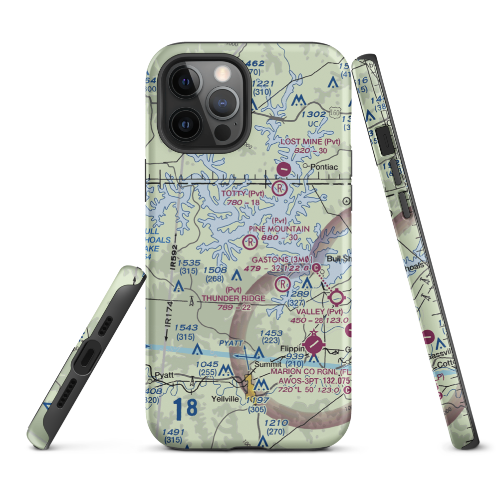 Pine Mountain Airpark (6AR9) VFR Sectional  Tough iPhone Case iPhone 12 Pro Max model shown