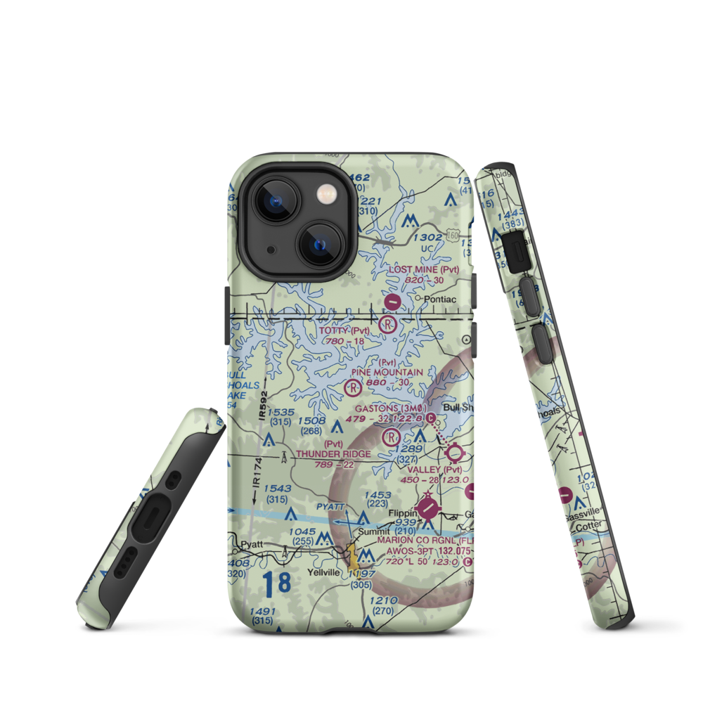 Pine Mountain Airpark (6AR9) VFR Sectional  Tough iPhone Case iPhone 13 mini model shown