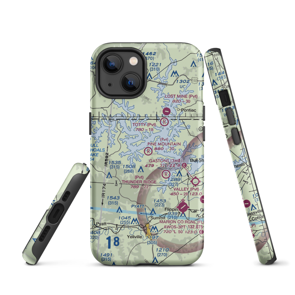 Pine Mountain Airpark (6AR9) VFR Sectional  Tough iPhone Case iPhone 13 model shown