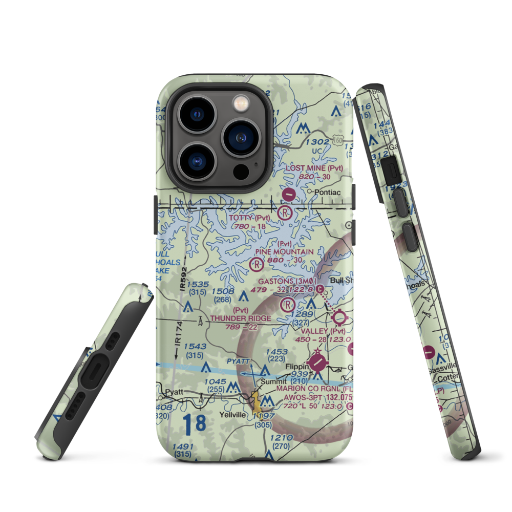 Pine Mountain Airpark (6AR9) VFR Sectional  Tough iPhone Case iPhone 13 Pro model shown