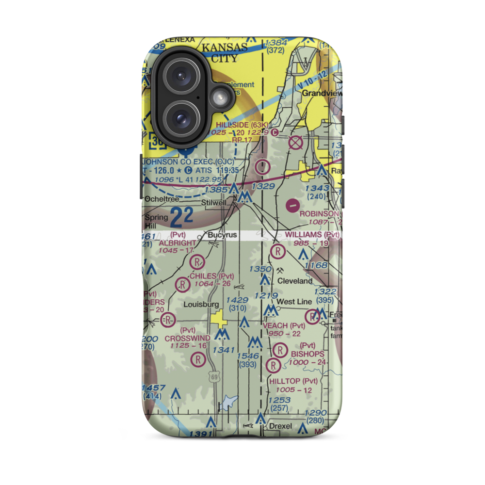 Pine Sod Ranch Airport (8KS7) VFR Sectional  Tough iPhone Case iPhone 16 Plus model shown