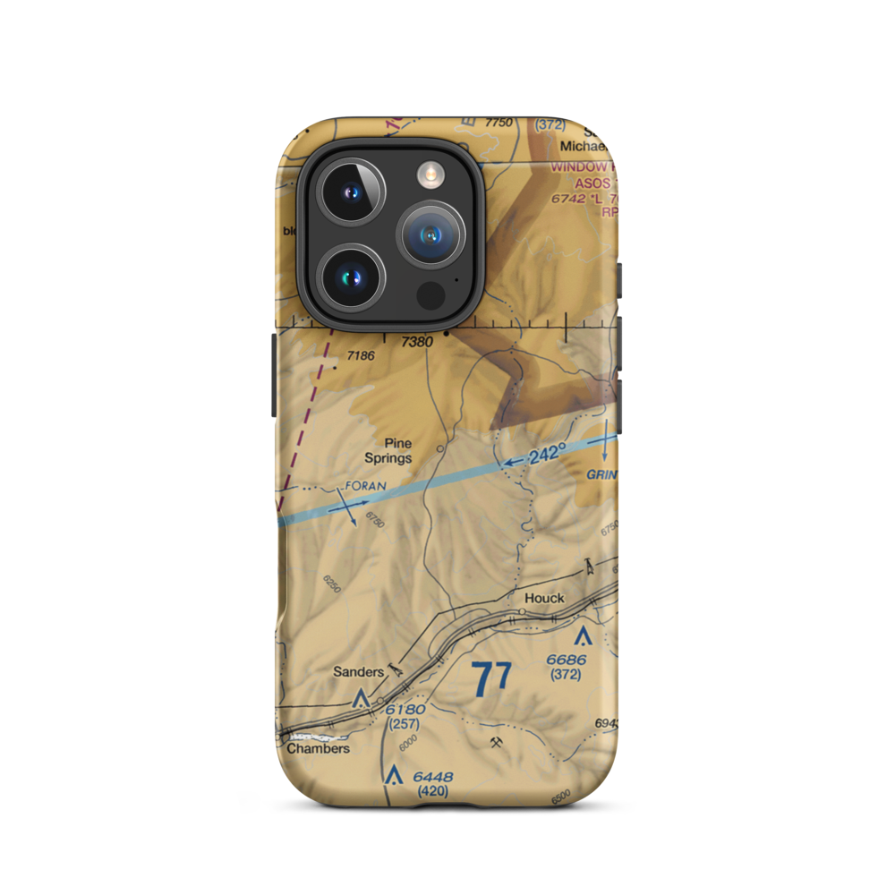 Pine Springs Airport (45AZ) VFR Sectional  Tough iPhone Case iPhone 16 Pro model shown