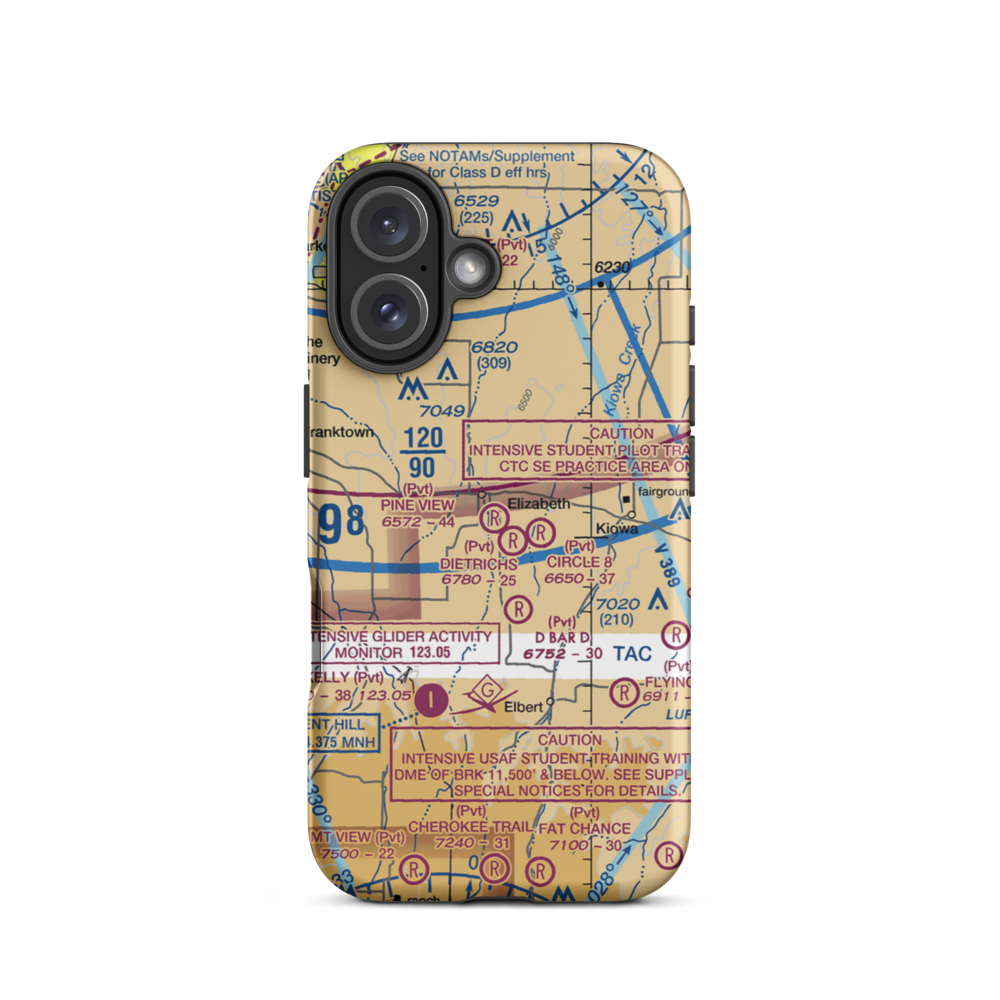 Pine View Airport (8CO9) VFR Sectional  Tough iPhone Case iPhone 16 model shown