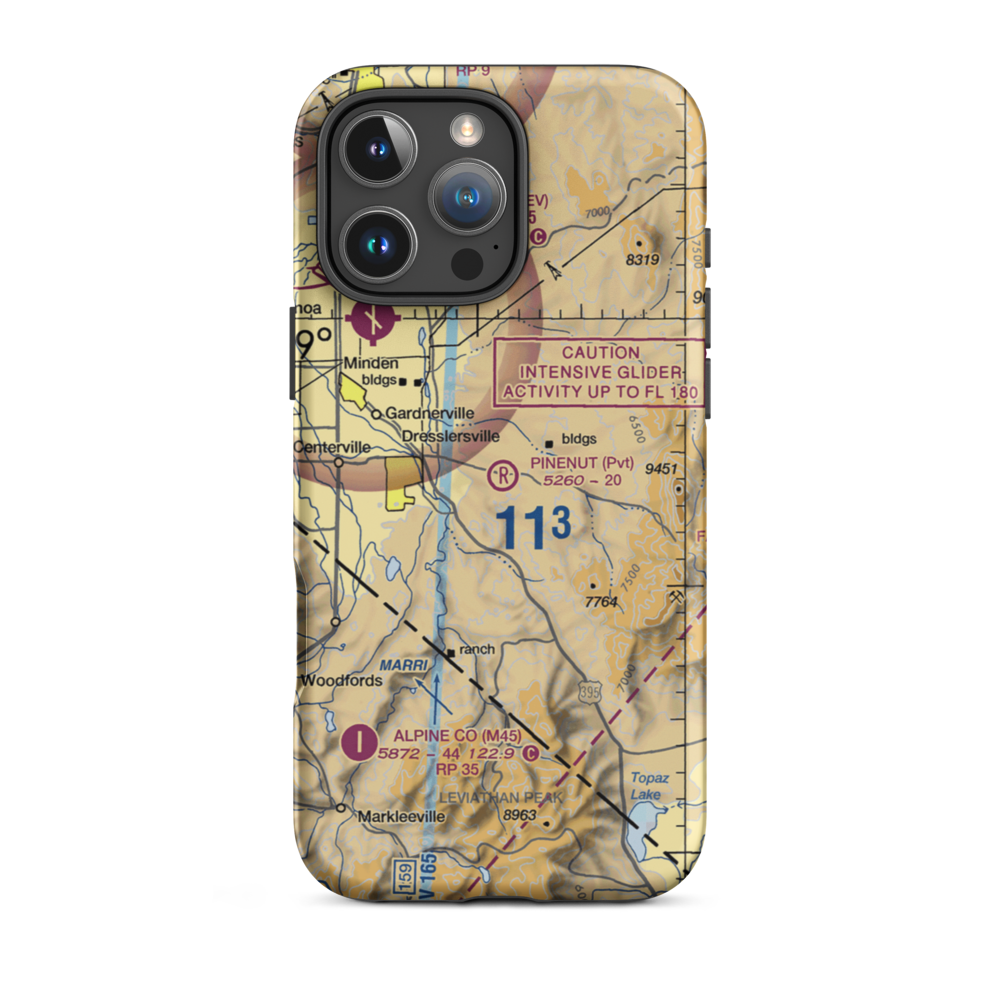 Pinenut Airport (NV55) VFR Sectional  Tough iPhone Case iPhone 16 Pro Max model shown