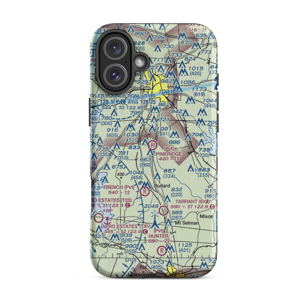 Pineridge STOLport (16TS) VFR Sectional  Tough iPhone Case iPhone 16 Plus model shown