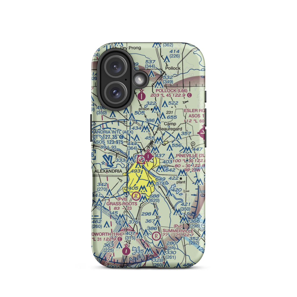 Pineville Municipal Airport (2L0) VFR Sectional  Tough iPhone Case iPhone 16 model shown