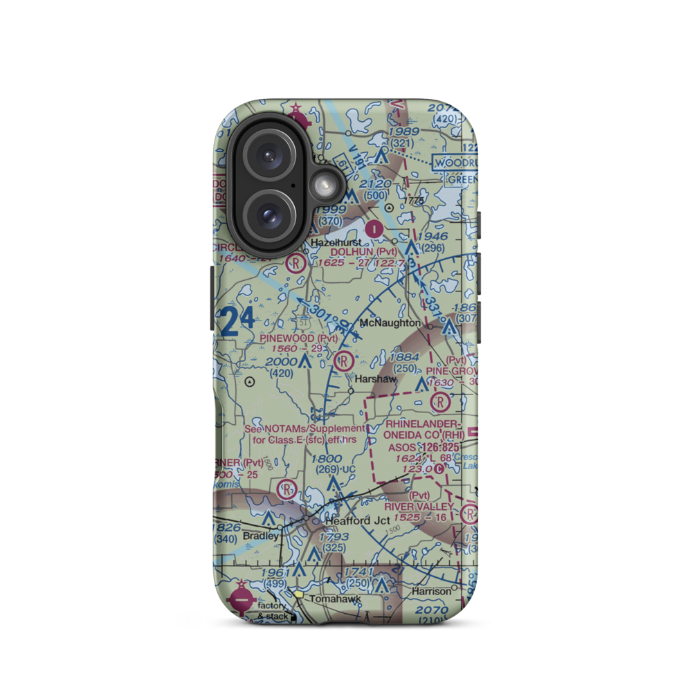 Pinewood Air Park (WS39) VFR Sectional  Tough iPhone Case iPhone 16 model shown