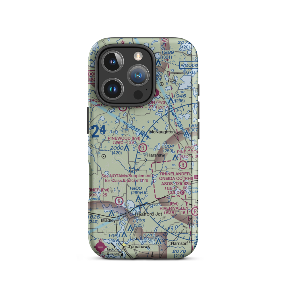 Pinewood Air Park (WS39) VFR Sectional  Tough iPhone Case iPhone 16 Pro model shown