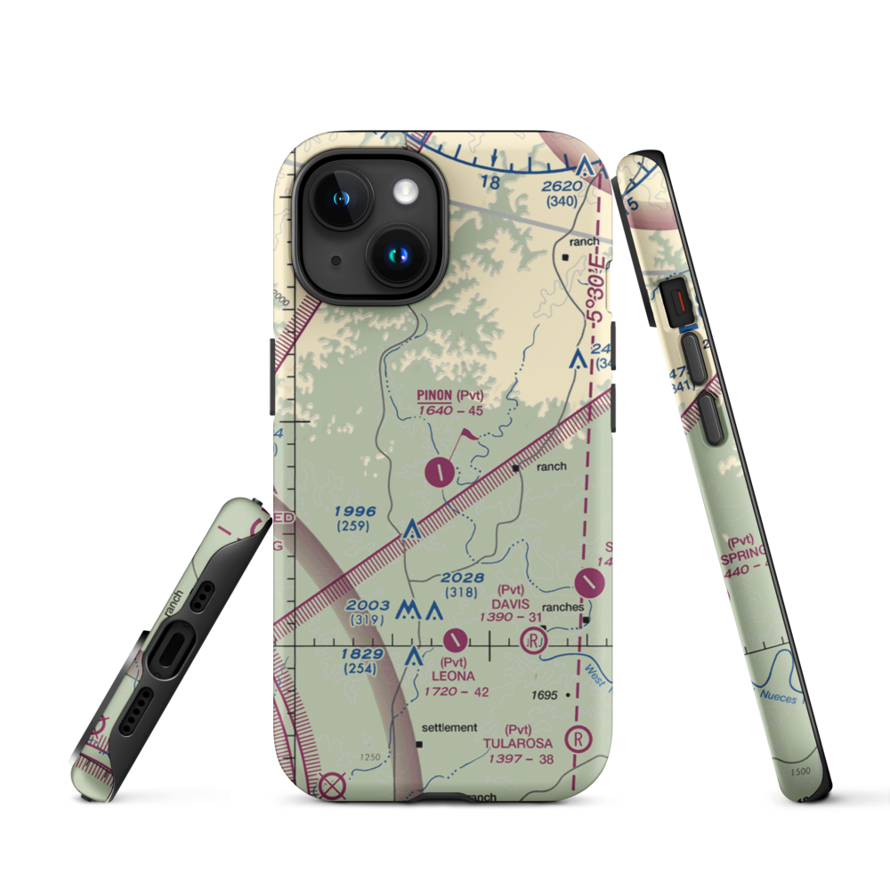 Pinon Ranch Airport (1XS8) VFR Sectional  Tough iPhone Case iPhone 15 model shown