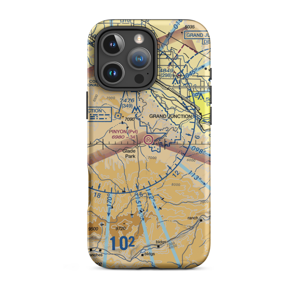 Pinyon Airport (CO43) VFR Sectional  Tough iPhone Case iPhone 16 Pro Max model shown