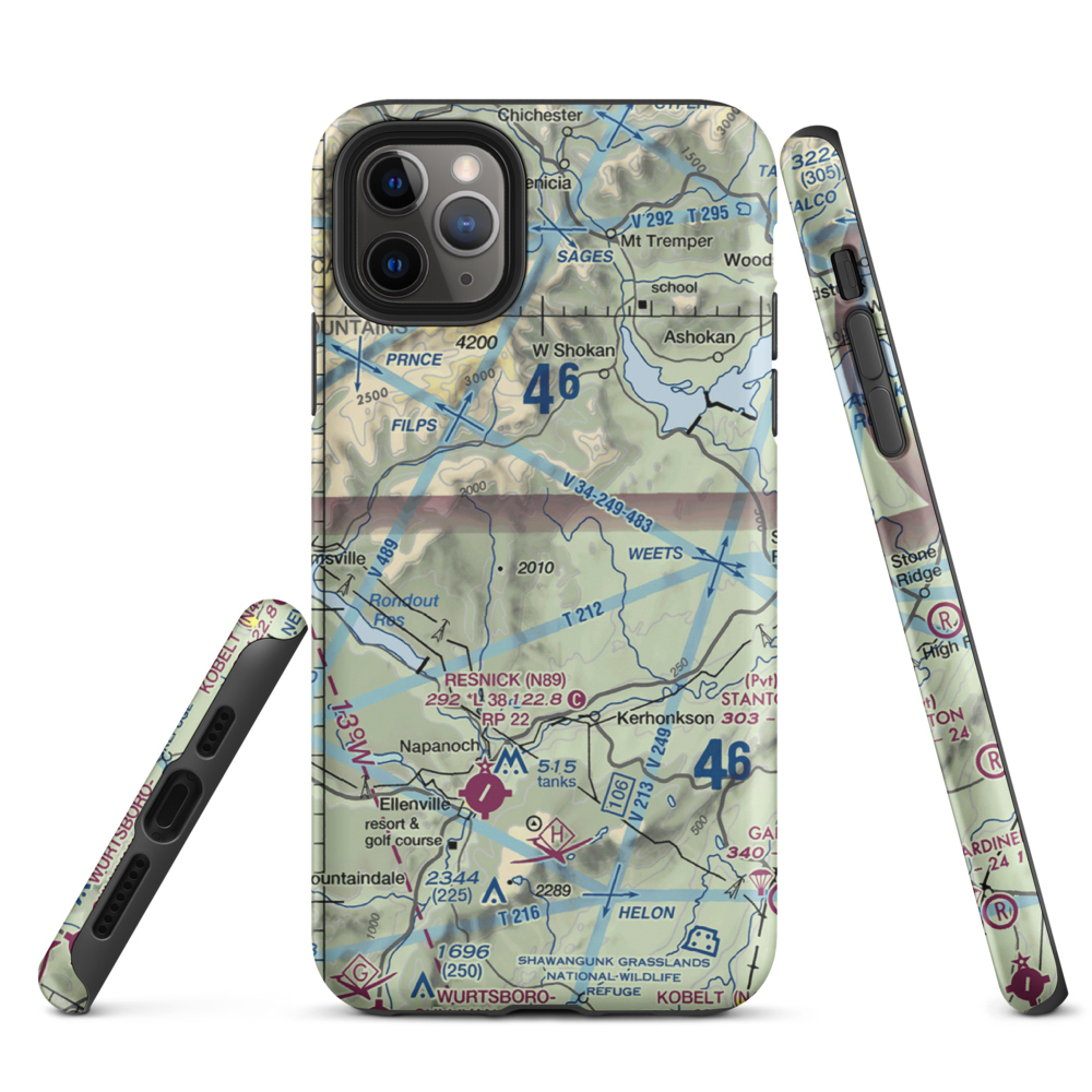 Piolis Brookside Airport (6NY7) VFR Sectional  Tough iPhone Case iPhone 11 Pro Max model shown