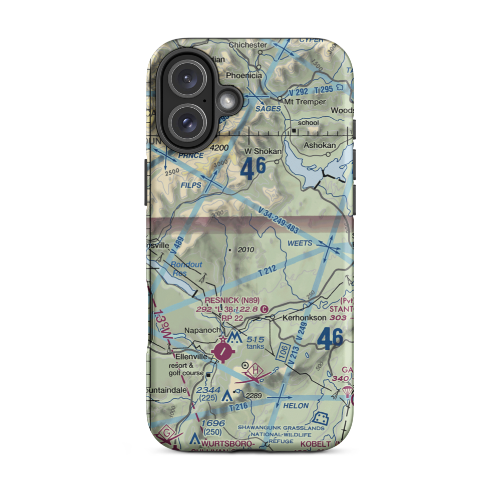 Piolis Brookside Airport (6NY7) VFR Sectional  Tough iPhone Case iPhone 16 Plus model shown