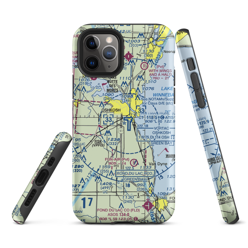Pioneer Airport (WS17) VFR Sectional  Tough iPhone Case iPhone 11 Pro model shown
