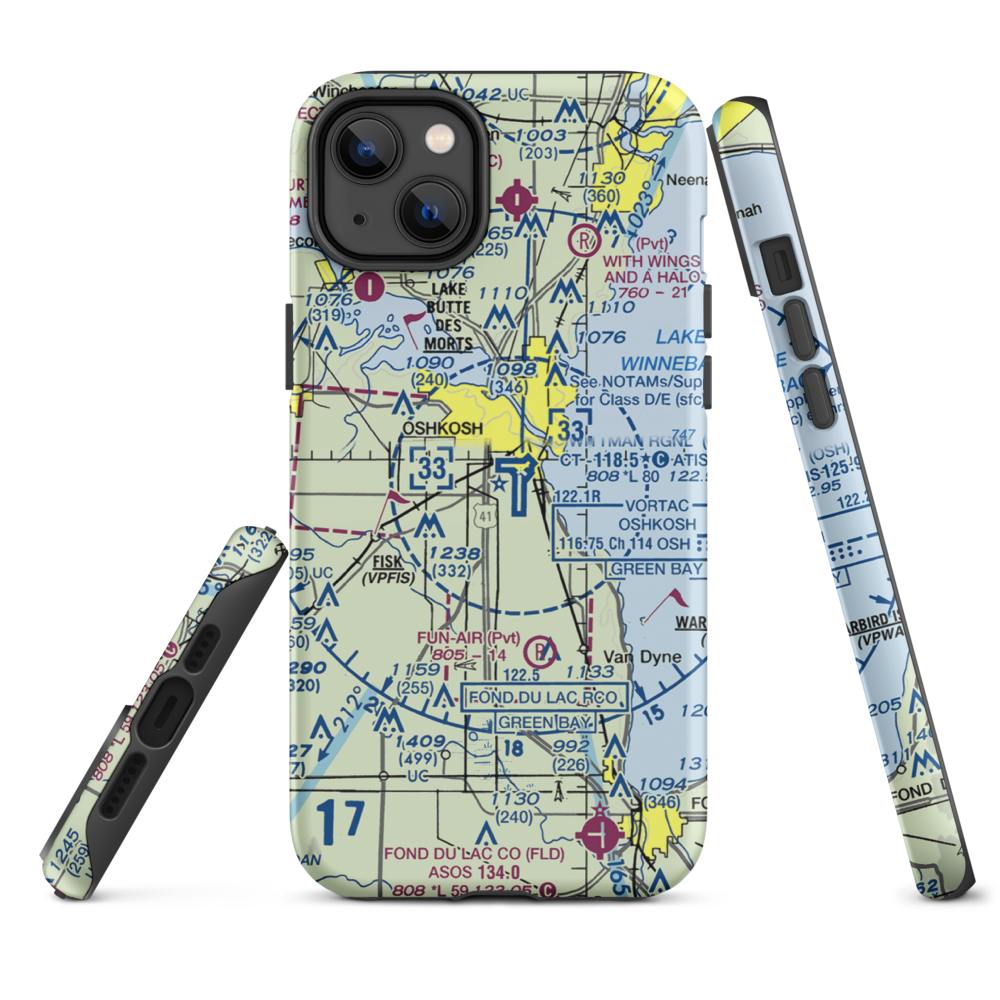 Pioneer Airport (WS17) VFR Sectional  Tough iPhone Case iPhone 14 Plus model shown