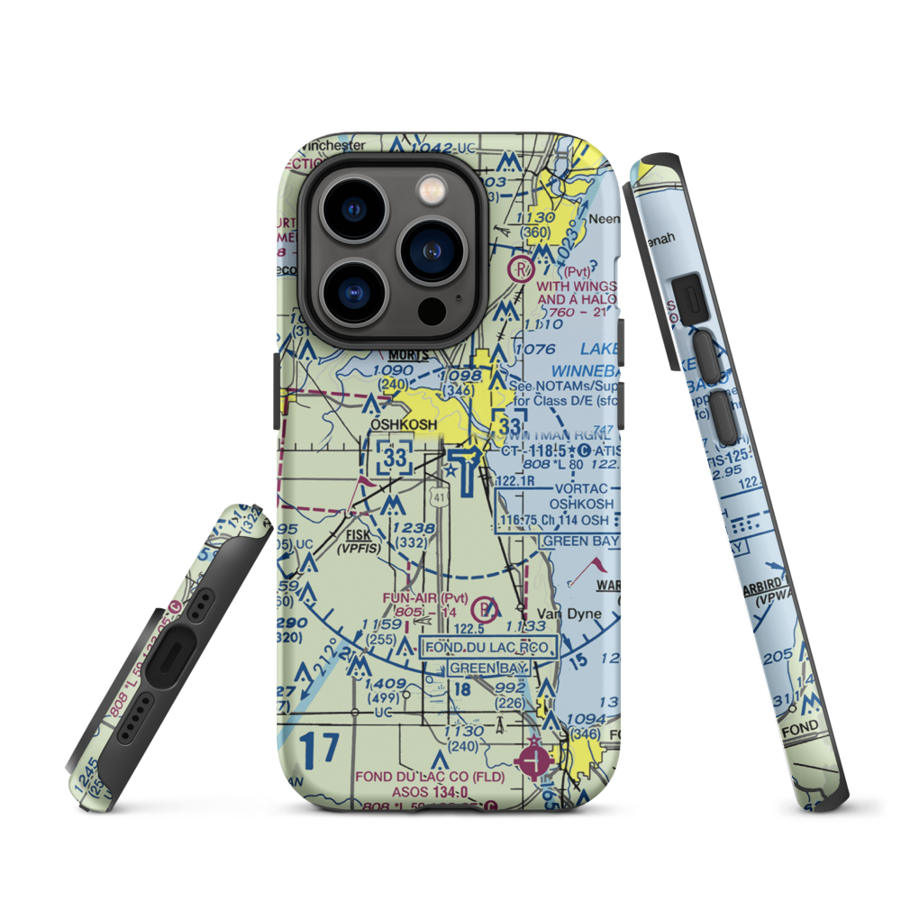 Pioneer Airport (WS17) VFR Sectional  Tough iPhone Case iPhone 14 Pro model shown