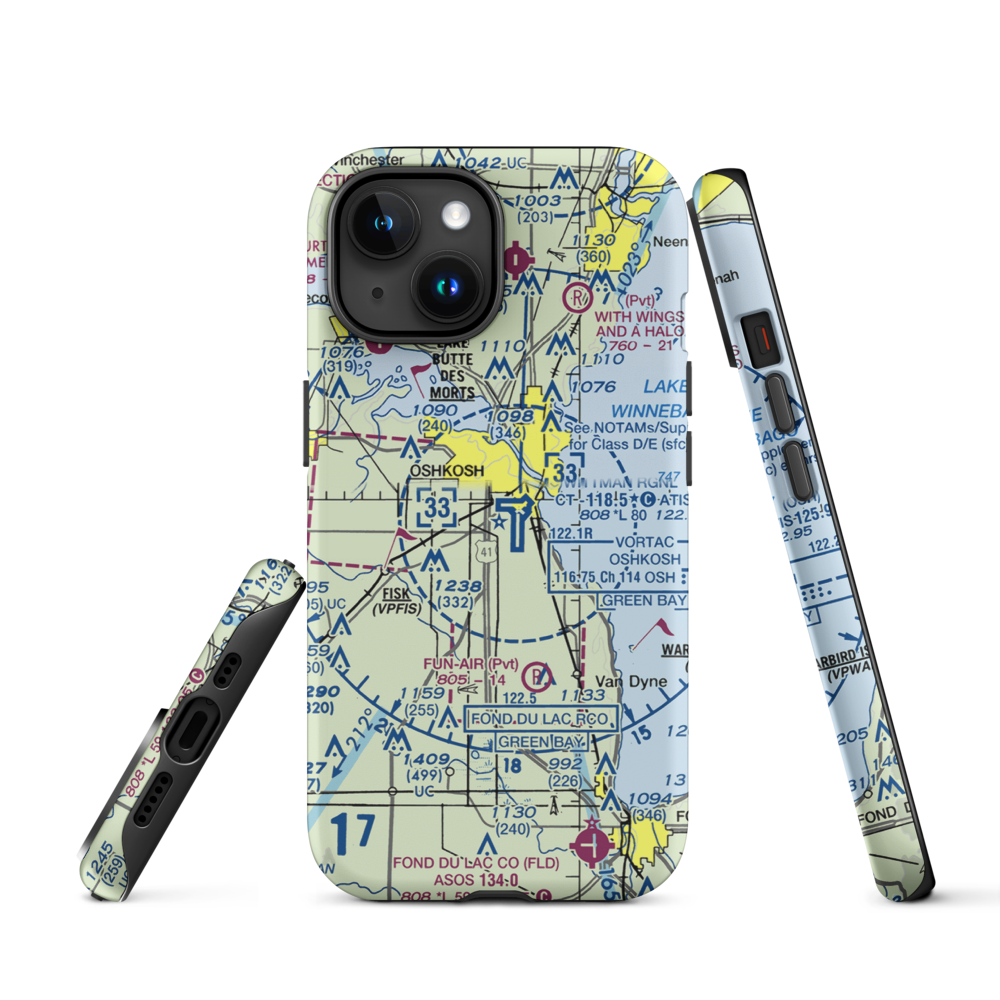 Pioneer Airport (WS17) VFR Sectional  Tough iPhone Case iPhone 15 model shown
