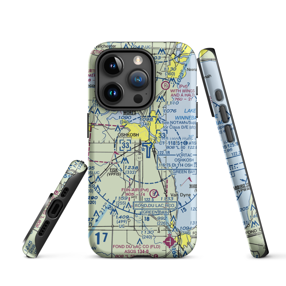 Pioneer Airport (WS17) VFR Sectional  Tough iPhone Case iPhone 15 Pro model shown