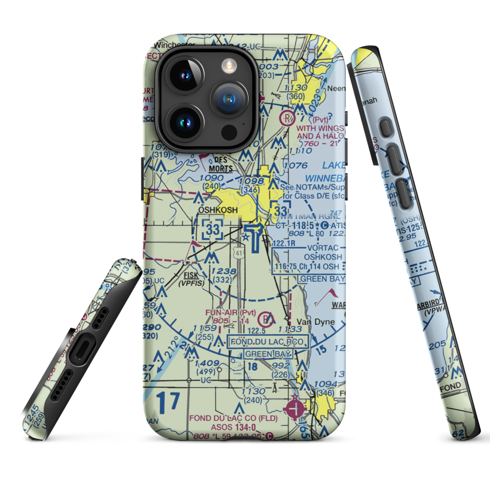 Pioneer Airport (WS17) VFR Sectional  Tough iPhone Case iPhone 15 Pro Max model shown