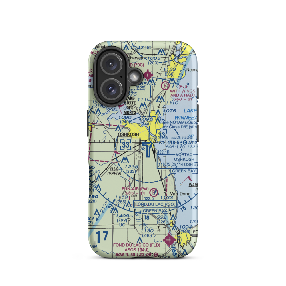 Pioneer Airport (WS17) VFR Sectional  Tough iPhone Case iPhone 16 model shown