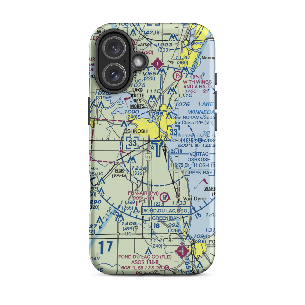 Pioneer Airport (WS17) VFR Sectional  Tough iPhone Case iPhone 16 Plus model shown