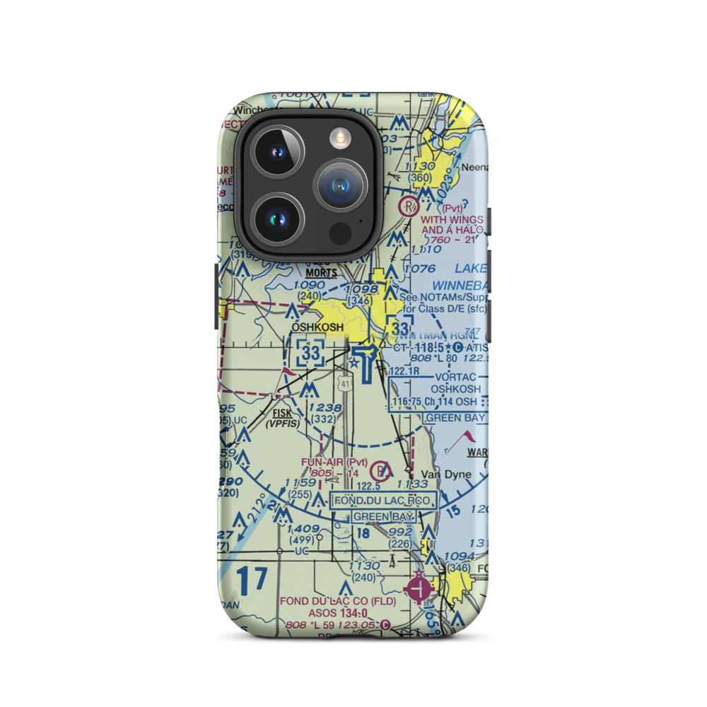 Pioneer Airport (WS17) VFR Sectional  Tough iPhone Case iPhone 16 Pro model shown