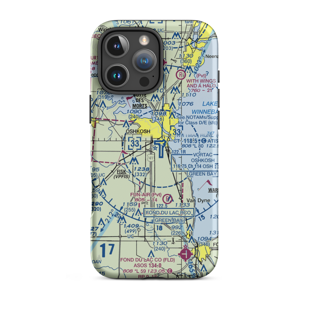 Pioneer Airport (WS17) VFR Sectional  Tough iPhone Case iPhone 16 Pro Max model shown