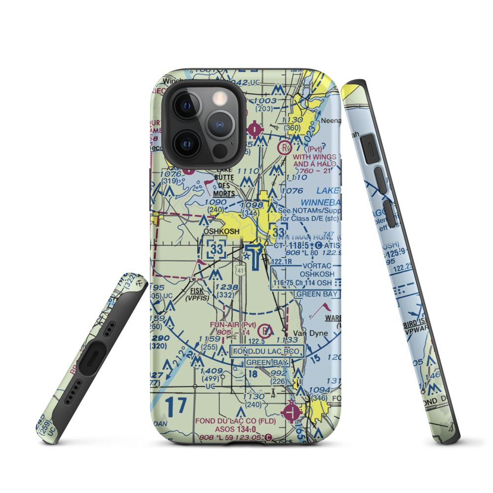Pioneer Airport (WS17) VFR Sectional  Tough iPhone Case iPhone 12 Pro model shown