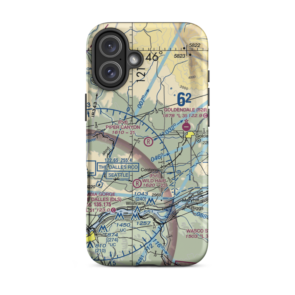 Piper Canyon Airport (9WA4) VFR Sectional  Tough iPhone Case iPhone 16 Plus model shown