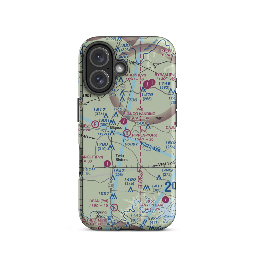 Pippen-York Ranch Airport (TX41) VFR Sectional  Tough iPhone Case iPhone 16 model shown