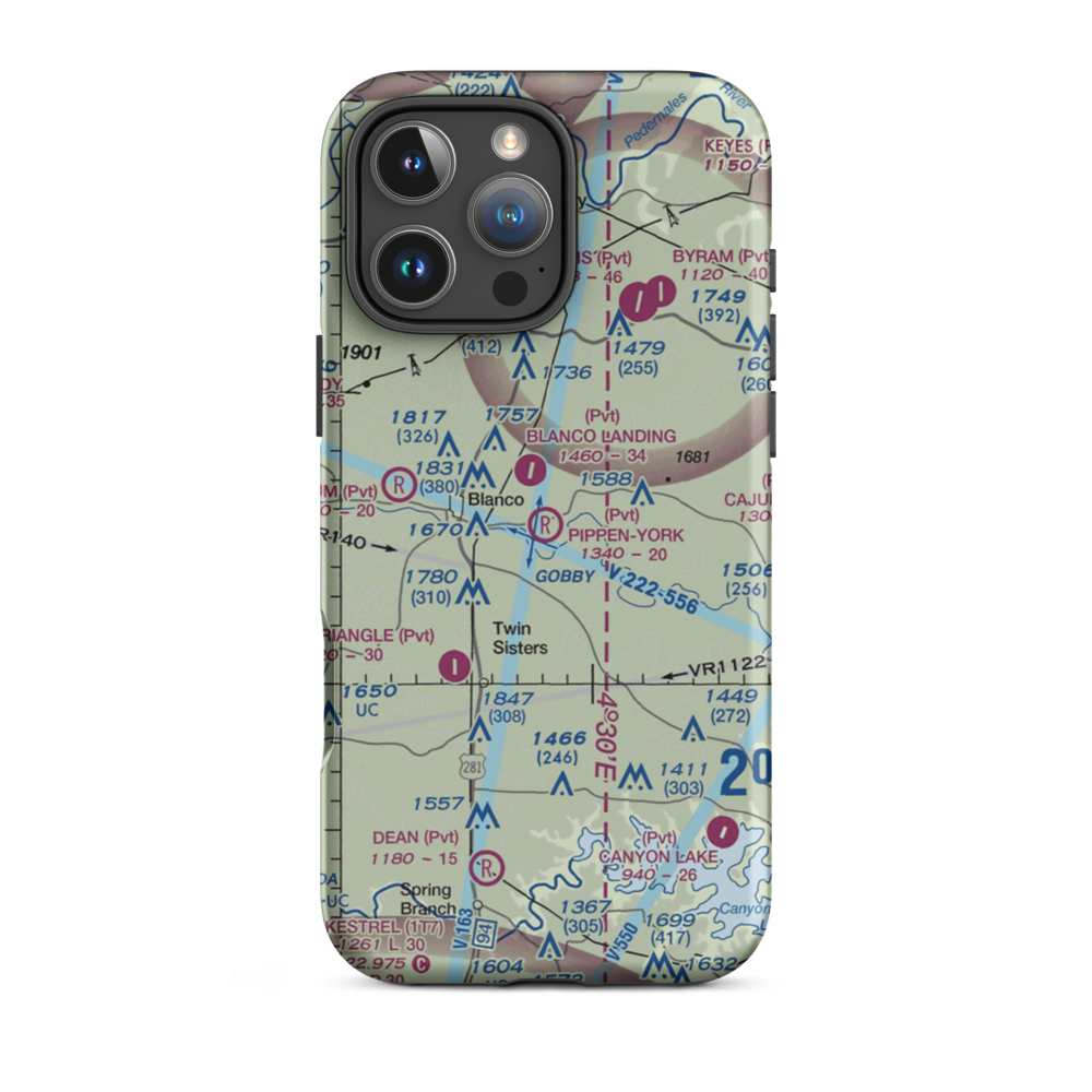 Pippen-York Ranch Airport (TX41) VFR Sectional  Tough iPhone Case iPhone 16 Pro Max model shown
