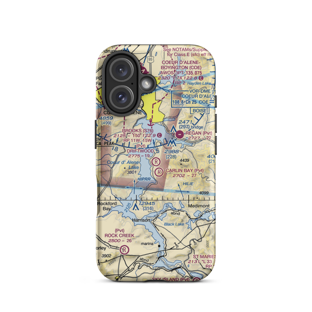Pisch's Place Airport (ID65) VFR Sectional  Tough iPhone Case iPhone 16 model shown