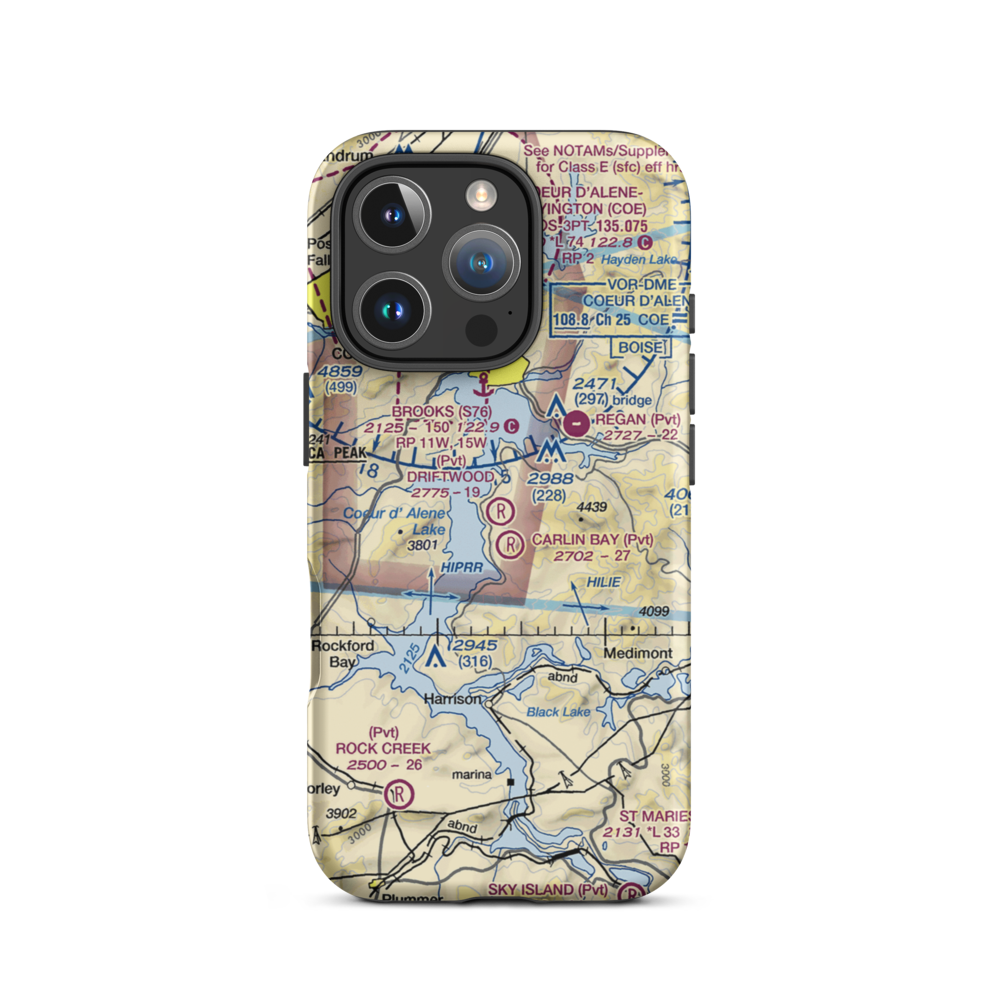 Pisch's Place Airport (ID65) VFR Sectional  Tough iPhone Case iPhone 16 Pro model shown