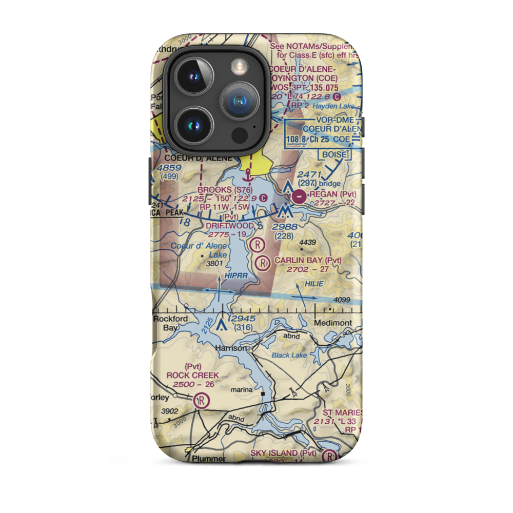 Pisch's Place Airport (ID65) VFR Sectional  Tough iPhone Case iPhone 16 Pro Max model shown