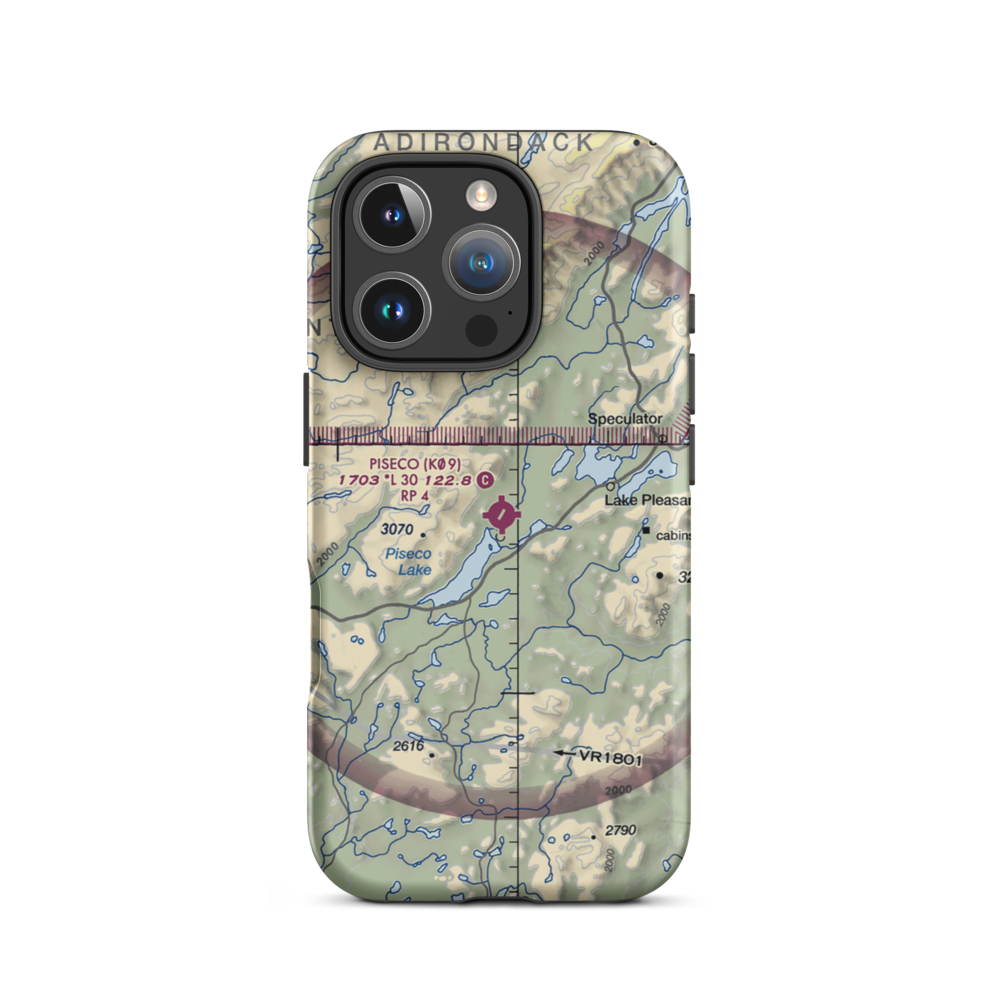 Piseco Airport (K09) VFR Sectional  Tough iPhone Case iPhone 16 Pro model shown