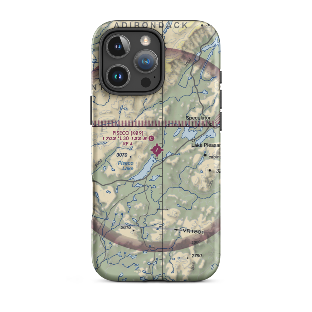 Piseco Airport (K09) VFR Sectional  Tough iPhone Case iPhone 16 Pro Max model shown