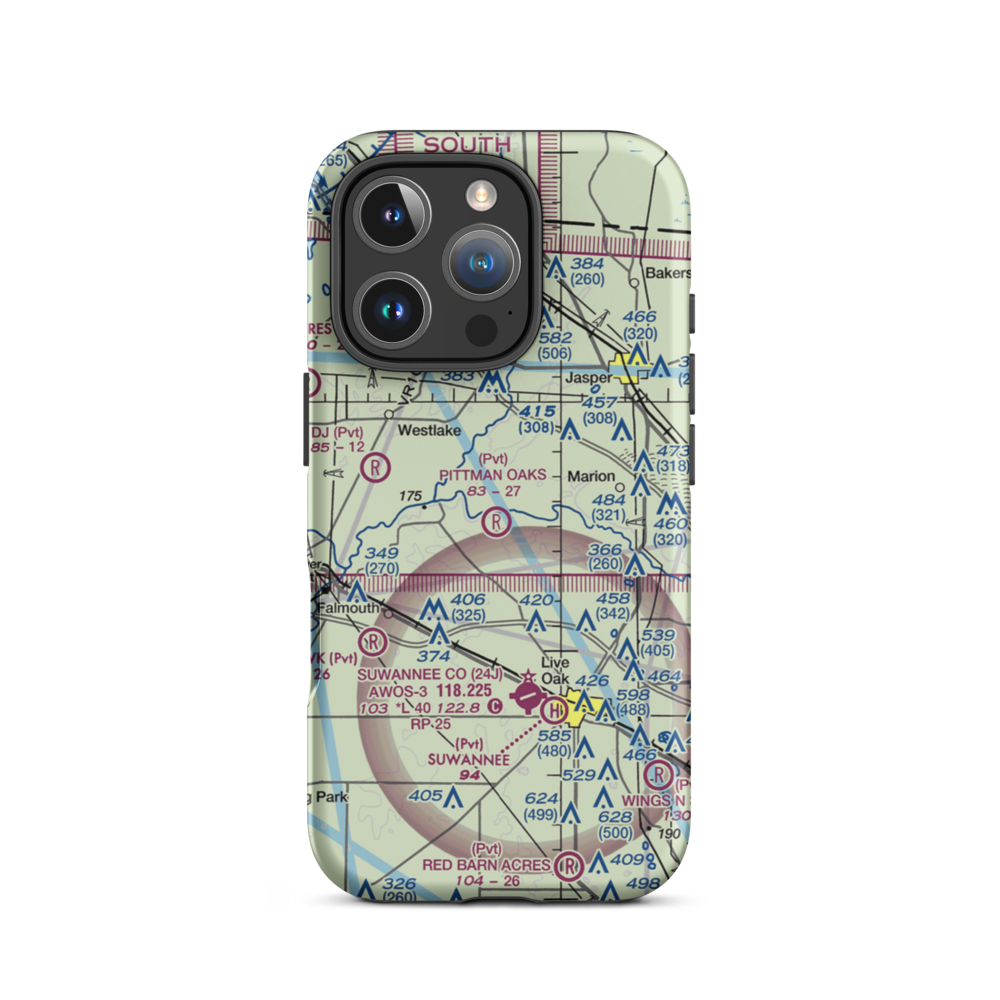 Pittman Oaks Airport (FA88) VFR Sectional  Tough iPhone Case iPhone 16 Pro model shown