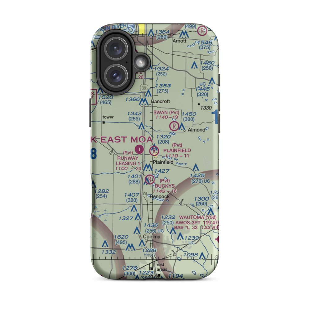 Plainfield International Airport (5WI2) VFR Sectional  Tough iPhone Case iPhone 16 Plus model shown