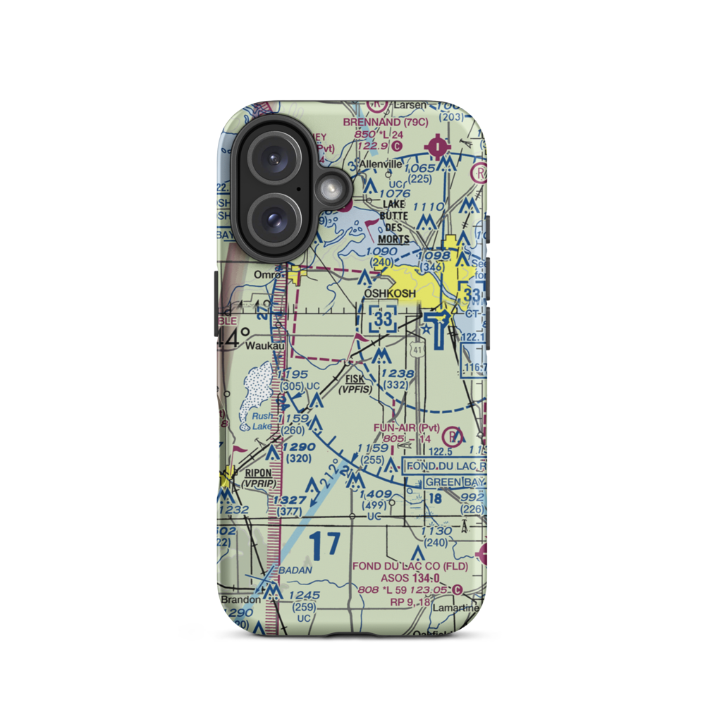 Planeacres Airport (2WN7) VFR Sectional  Tough iPhone Case iPhone 16 model shown