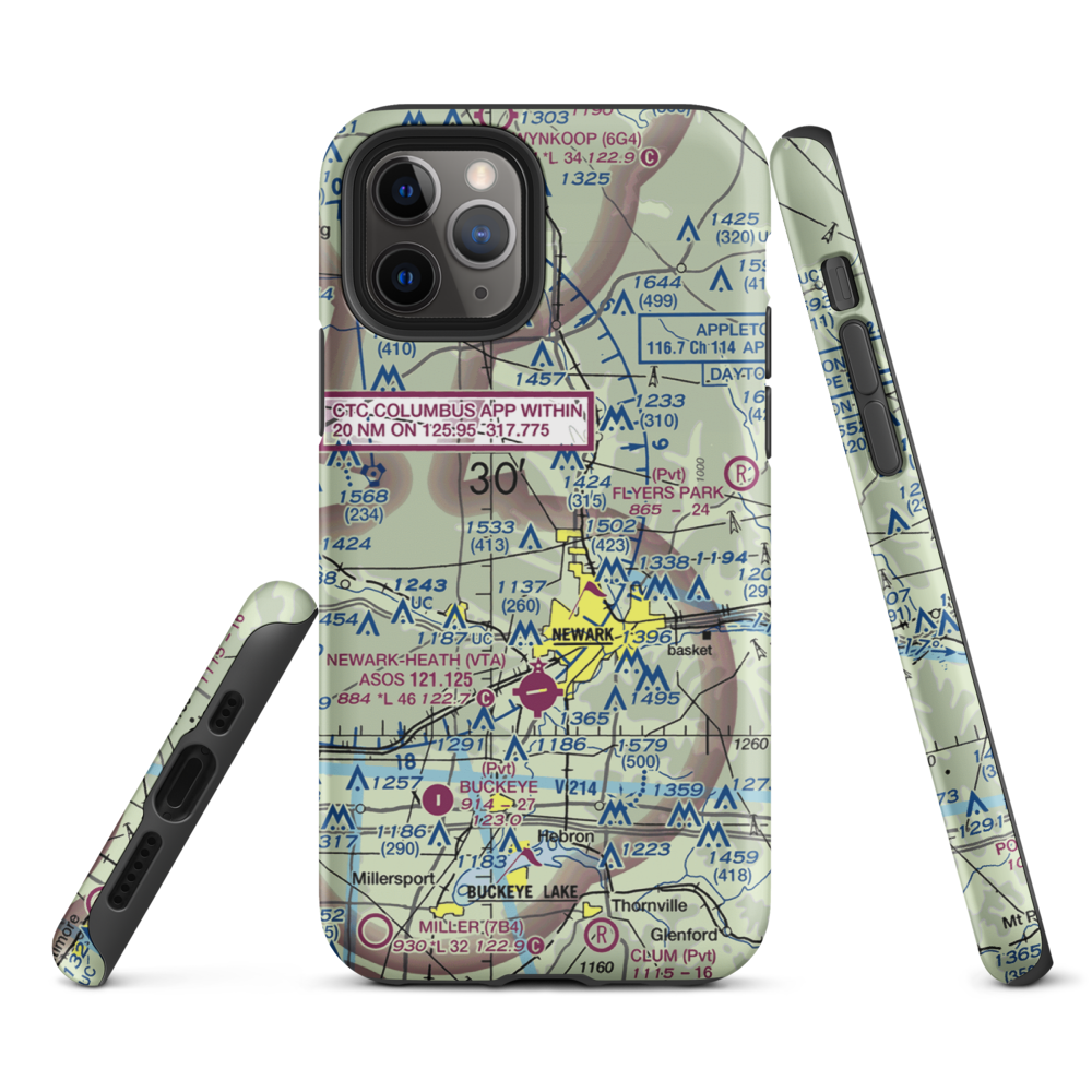 Planevue Airport (OH99) VFR Sectional  Tough iPhone Case iPhone 11 Pro model shown