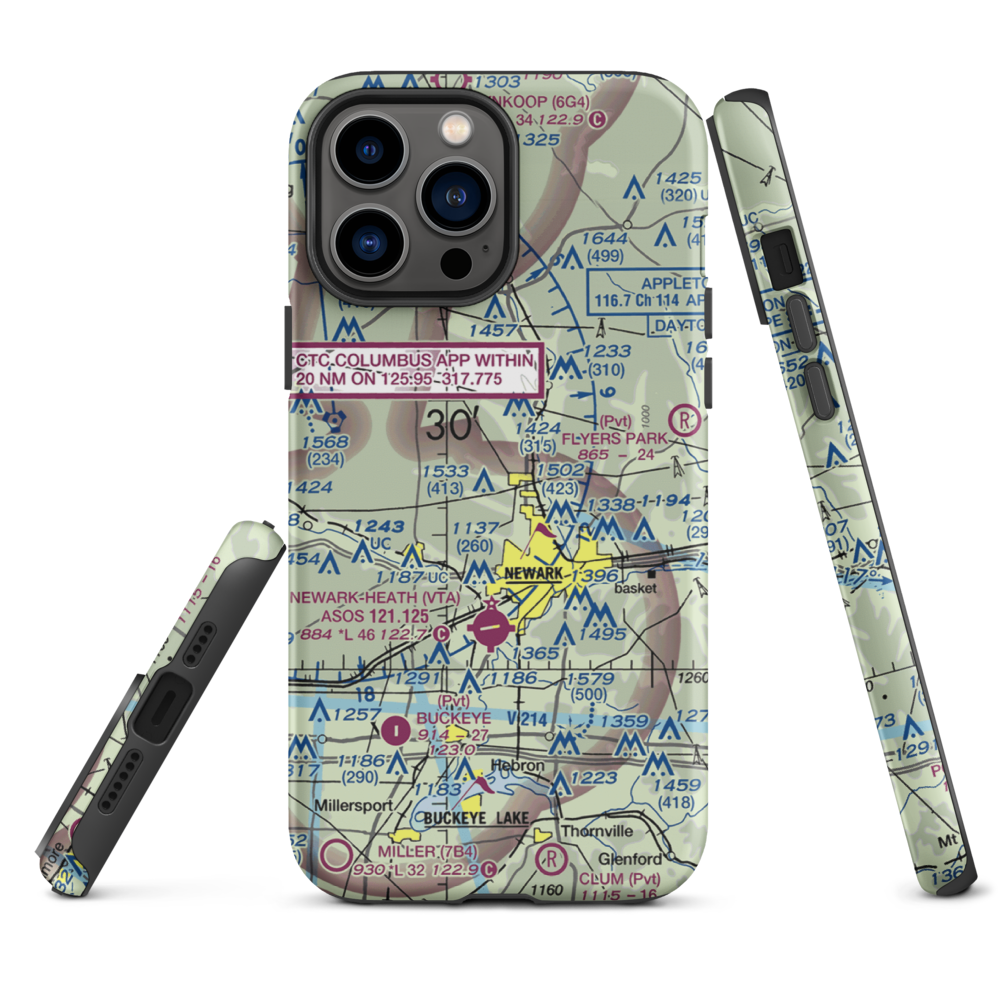 Planevue Airport (OH99) VFR Sectional  Tough iPhone Case iPhone 13 Pro Max model shown